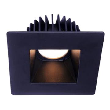 Lotus 4" Square Deep Regressed Polycarbonate LED Downlight - Corrosion Resistant - 15W - 4000K - 1,300 Lumens - 120V - Black Polycarbonate