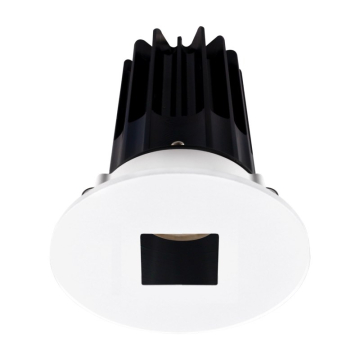 Lotus 2" LED Recessed Downlight - 8W - 2700K - 580 Lumens - Black Reflector - Square Hole Trim - 120V