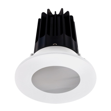 Lotus 2" LED Recessed Downlight - 8W - 3000K - Chrome Reflector - White Shower Trim - 120V