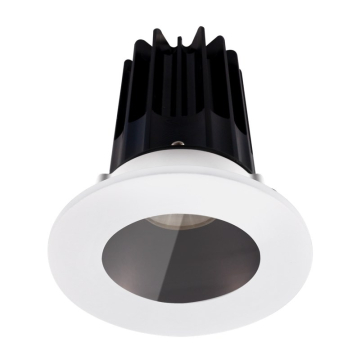 Lotus 2" LED Recessed Downlight - 8W - 4000K - Black Reflector - White Shower Trim - 120V