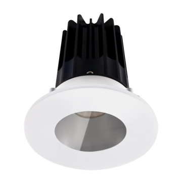 Lotus 2" LED Recessed Downlight - 8W - 4000K - Silver Reflector - White Shower Trim - 120V