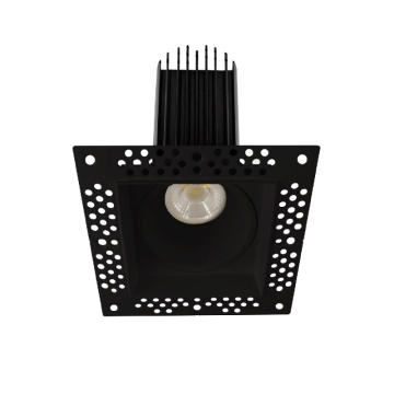 Lotus 2" Trimless Square Gimbal LED Downlight - 11W - CCT Selectable - 950 Lumens - 120V - Black