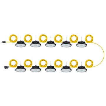 Light Efficient Design LED Temporary Work Light String - 130W - 5000K - 16,000 Lumens - 120V