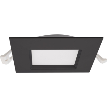 Lotus 9W 4" Square Regressed Baffle LED Downlight - CCT Selectable - 750 Lumens - 120V - Black