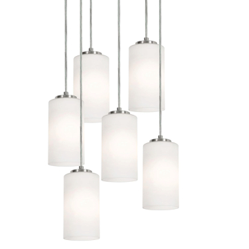 AFX Leo 24" 6-Light Round Pendant - 120V - Satin Nickel