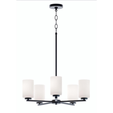 AFX Leo 5-Light Medium Base Chandelier - 120V - Black