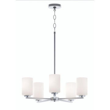 AFX Leo 5-Light Medium Base Chandelier - 120V - Satin Nickel