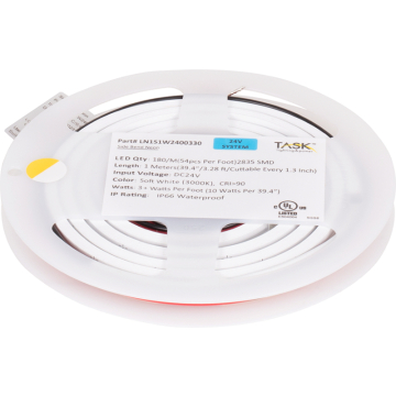 Task Lighting Neon LED Tape Light Side Bend - 3.3FT - 3000K - 3.1W/FT - 80 Lumens/FT - 24V