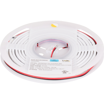 Task Lighting Neon LED Tape Light Side Bend - 9.8FT - 3000K - 3.1W/FT - 80 Lumens/FT - 24V