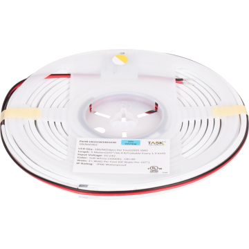 Task Lighting Neon LED Tape Light Side Bend - 16.4FT - 3000K - 3.1W/FT - 80 Lumens/FT - 24V