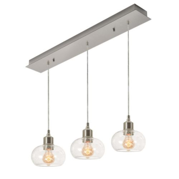 AFX Laney 3-Light Linear Pendant - 120V - Satin Nickel