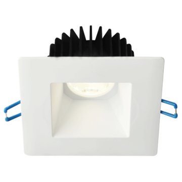 Lotus 4" Square Deep Regressed Polycarbonate LED Downlight - Corrosion Resistant - 15W - 3000K - 1,200 Lumens - 120V - White Polycarbonate