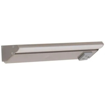 Task Lighting 10.5" 5W Lighted Power Strip - 1 Receptacle - CCT Tunable (27K thru 50K) - 12V - Satin Nickel