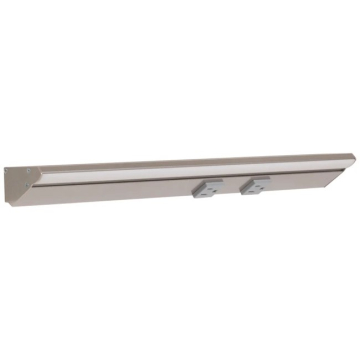 Task Lighting 12.5" 6W Lighted Power Strip - 2 Receptacles - 4000K - 600 Lumens - 12V - Satin Nickel