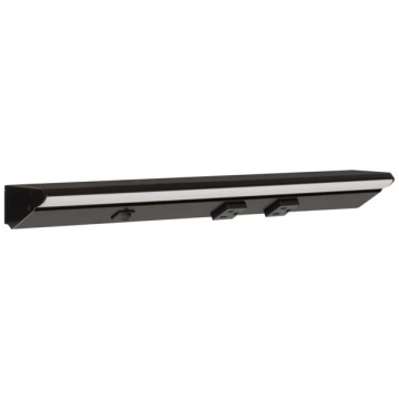Task Lighting 18.5" Lighted Power Strip w/ Switch - 2 Black Single Receptacles - 2700K - 600 Lumens - 120V - Black