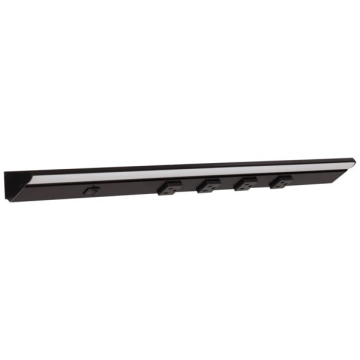 Task Lighting 24.5" Lighted Power Strip w/ Switch - 4 Black Single Receptacles - 2700K - 800 Lumens - 120V - Black