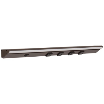 Task Lighting 24.5" Lighted Power Strip w/ Switch - 4 Black Single Receptacles - 2700K - 800 Lumens - 120V - Bronze