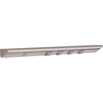 Task Lighting 24.5" Lighted Power Strip w/ Switch - 4 Gray Single Receptacles - 5000K - 800 Lumens - 120V - Satin Nickel