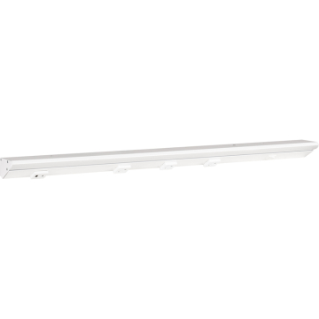 Task Lighting 30.5" Lighted Power Strip - 1,000 Lumens - 15W - 2700K - 3 Receptacles - 1 USB-A/C - Right Wire Entry - 120V - White