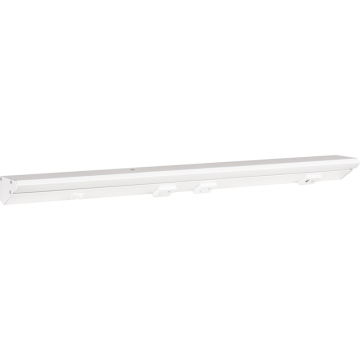 Task Lighting 24.5" Lighted Power Strip - 800 Lumens - 12W - 2700K - 2 Receptacles - 1 USB-A/C - Left Wire Entry - 120V - White