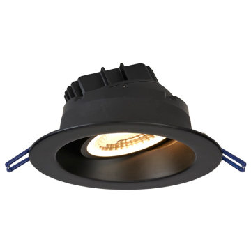 Lotus 4" Round Regressed Gimbal LED Downlight - 11W - 2700K - 960 Lumens - Black
