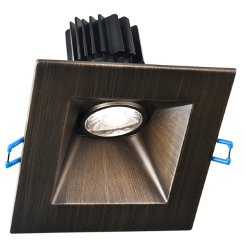 Lotus 5" Square Sloped Regressed Gimbal LED Downlight - High Output - 11W - CCT Selectable - 1,000 Lumens - 120V - Oil Rubbed Bronze