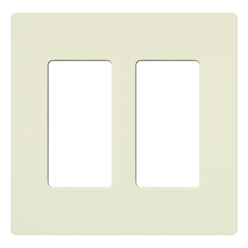 Lutron Claro Screwless Designer Wallplate - 2 Gang - Biscuit