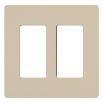 Lutron Claro Screwless Designer Wallplate - 2 Gang - Taupe