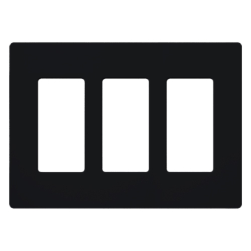 Lutron Claro Screwless Designer Wallplate - 3 Gang - Midnight