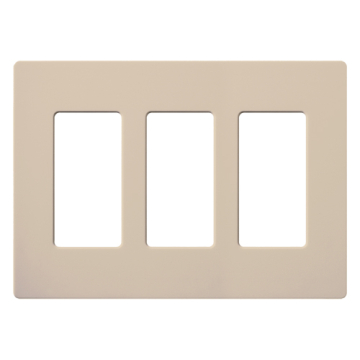 Lutron Claro Screwless Designer Wallplate - 3 Gang - Taupe