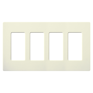 Lutron Claro Screwless Designer Wallplate - 4 Gang - Biscuit