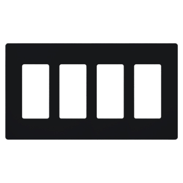 Lutron Claro Screwless Designer Wallplate - 4 Gang - Midnight
