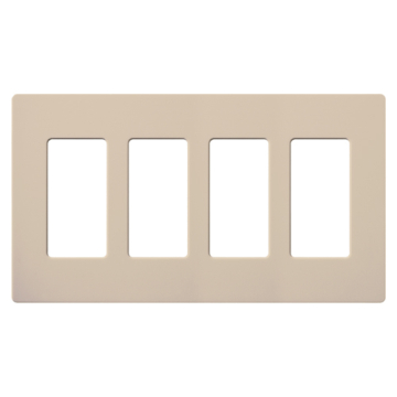 Lutron Claro Screwless Designer Wallplate - 4 Gang - Taupe