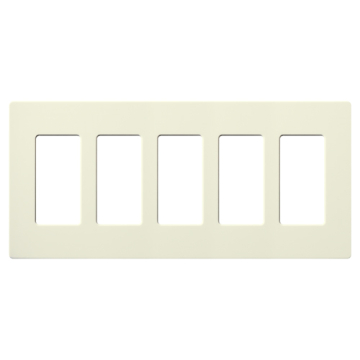 Lutron Claro Screwless Designer Wallplate - 5 Gang - Biscuit