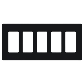 Lutron Claro Screwless Designer Wallplate - 5 Gang - Midnight
