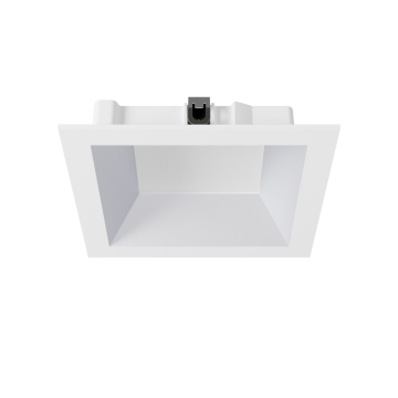 DMF Lighting M-Series 4" Square Adjustable Clear Diffuse Deep Beveled Trim - White