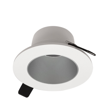 Nora Lighting 4" Iolite Can-less Round Downlight Trim - Haze Reflector / White Flange
