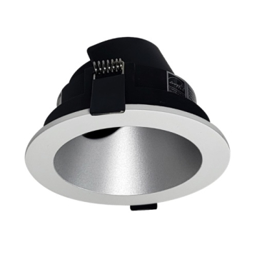 Nora Lighting 4" Iolite Can-less Round Adjustable Slot Trim - Haze Reflector / Matte Powder White Flange