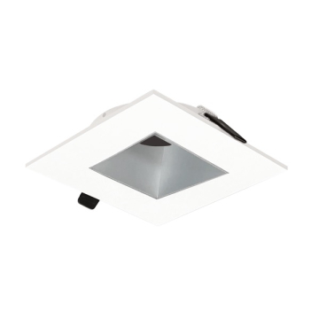 Nora Lighting 4" Iolite Can-less Square Downlight Trim - Haze Reflector / White Flange