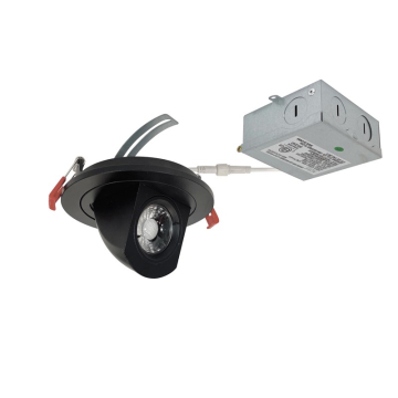 Nora Lighting 4" 12W M4 Elbow Gimbal LED Downlight - 2700K - 950 Lumens - 120V - Matte Black