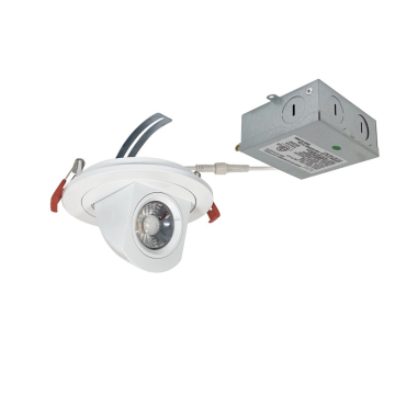 Nora Lighting 4" 12W M4 Elbow Gimbal LED Downlight - 3000K - 950 Lumens - 120V - Matte Powder White