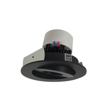 Nora Lighting 4" Pearl LED Retrofit Downlight - Round Gimbal - 800 Lumens - Dim to Warm - Black
