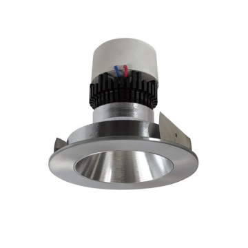 Nora Lighting 4" Pearl LED Retrofit Downlight - Round Deep Regressed - 900 Lumens - Dim to Warm - Natural Metal