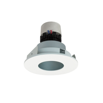 Nora Lighting 4" Pearl LED Retrofit Downlight - Round Pinhole - 750 Lumens - Dim to Warm - Haze / Matte Powder White