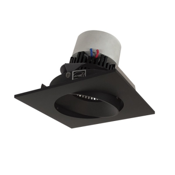 Nora Lighting 4" Pearl LED Retrofit Downlight - Square Adjustable Cone - 950 Lumens - Dim to Warm - Black