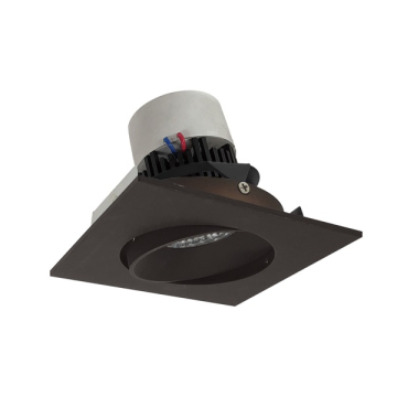 Nora Lighting 4" Pearl LED Retrofit Downlight - Square Adjustable Cone - 950 Lumens - Dim to Warm - Bronze
