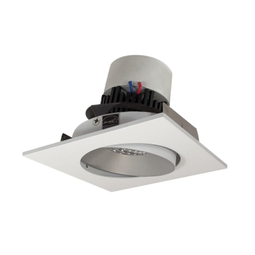 Nora Lighting 4" Pearl LED Retrofit Downlight - Square Adjustable Cone - 950 Lumens - Dim to Warm - Haze / White