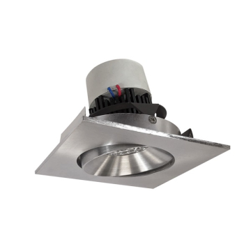 Nora Lighting 4" Pearl LED Retrofit Downlight - Square Adjustable Cone - 950 Lumens - Dim to Warm - Natural Metal