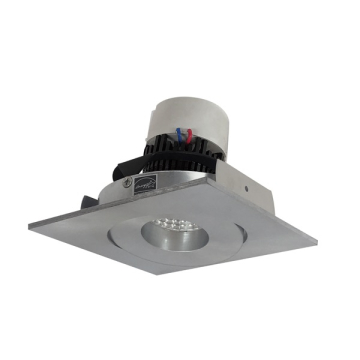 Nora Lighting 4" Pearl LED Retrofit Downlight - Square Gimbal - 800 Lumens - Dim to Warm - Natural Metal