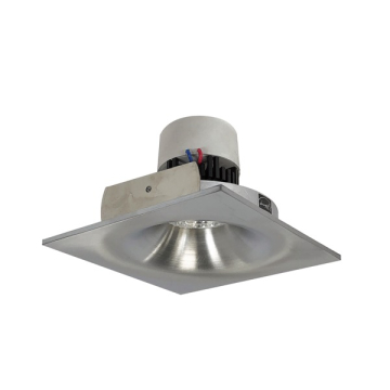 Nora Lighting 4" Pearl LED Retrofit Downlight - Square Bullnose - 950 Lumens - Dim to Warm - Natural Metal